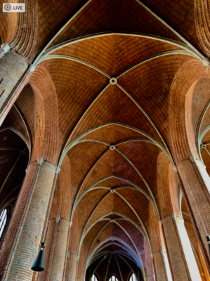 The roof was bombed out in WWII and repaired to last centuries.
